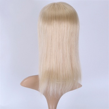6X7＂Stock Platinum Blonde Silk Wefted Toppers