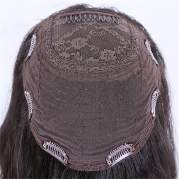 7X8＂Double Drawn Brazilian Hair, Silk Wefted Toppers
