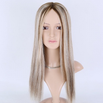 7X8＂ New Stock Platinum Blonde Silk Wefted Toppers