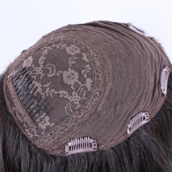 7X8＂Double Drawn Brazilian Hair, Silk Wefted Toppers