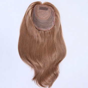 8X8＂Medium Brown Silk Wefted Toppers