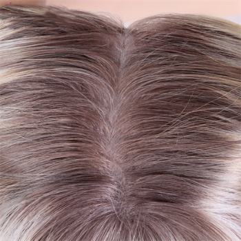 7X8＂Blonde Highlight White Silk Wefted Toppers