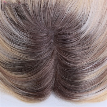 7X8＂Blonde Highlight White Silk Wefted Toppers