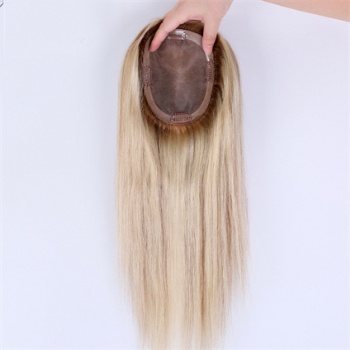Wholesale Brazilian Hair Brown Rooted Blonde 5x6.5＂Mono Toppers