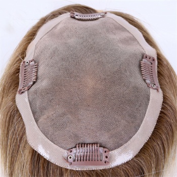 Top Quality Ombre Blonde Highlight Brown 5X6.5＂Mono Toppers
